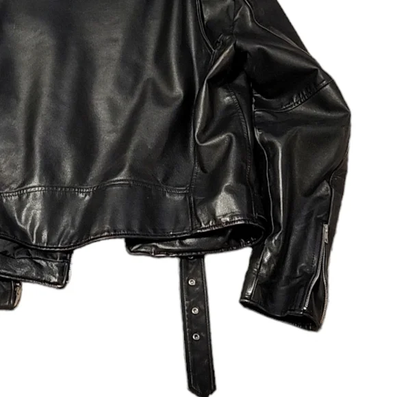 VTG OPEN ROAD LEATHER BLACK MOTORCYCLE JACKET SIZE 42